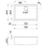 Elleci QUADRA130U 黑色花崗岩廚房台下石盆
